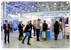 A stand of the Russian Academy of Sciences’ permanent expedition conducting researching on animals on the Russian Endangered Species List and other particularly important Russian fauna at the Ocean 2011 International Exhibition