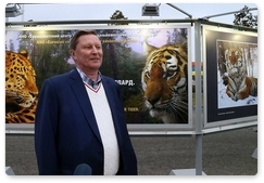 Sergei Ivanov visits a photo exhibition on Amur tigers and leopards