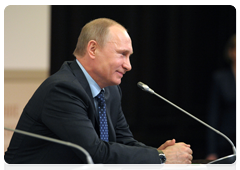 Vladimir Putin at a meeting of the Russian Geographical Society Board of Trustees
