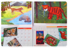 Calendars depicting Amur tigers and Far Eastern leopards
