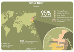 Amur tiger. Habitat