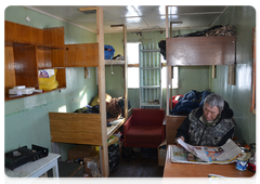 Inspector Vyacheslav Sleptsov made new board-beds, cut out windows and fixed the stove