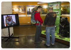 People at the exhibition, Russian Nature Reserves: 100 Years of History