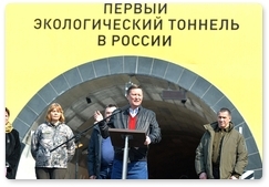 Sergei Ivanov attends the opening ceremony for the Narvinsky Tunnel