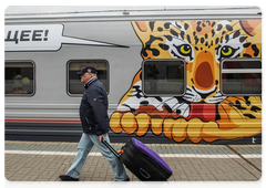 Russia Moscow-Vladivostok wild cat train departure