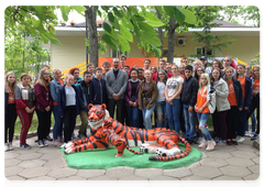 Students from the Ocean National Children’s Centre visited the Amur Tiger Centre