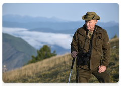 Vladimir Putin visits the Sayano-Shushensky Nature Reserve