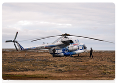 A landing on the island during the 2019 Yamal-Arctic expedition. Photo by the Severtsov Institute of Ecology and Evolution at the Russian Academy of Sciences