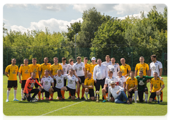 Friendly match between the Amur Tigers and Far Eastern Leopards amateur football teams
